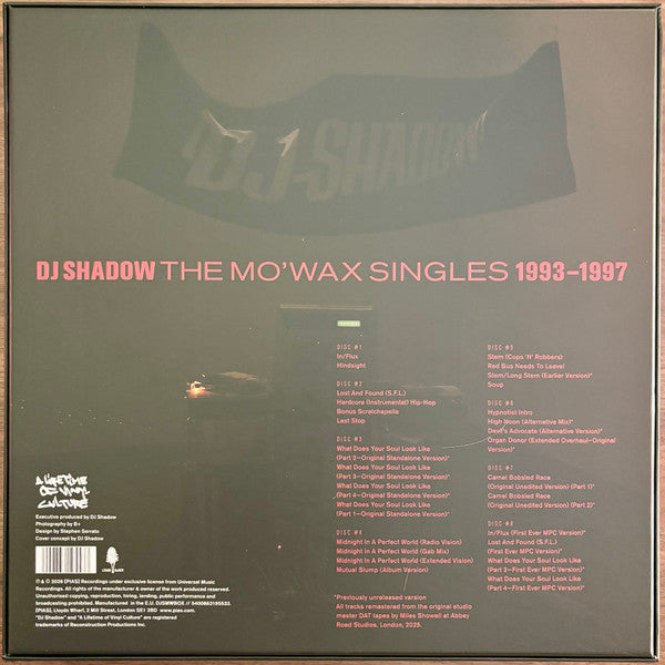 DJ Shadow ‎– The MoʼWax Singles 1993-1997 (Misprint 5 & 6 Corrected) (10 x12") (Mint (M))