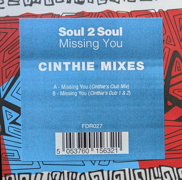 Soul 2 Soul ‎– Missing You (Cinthie Mixes) (12") (Mint (M))
