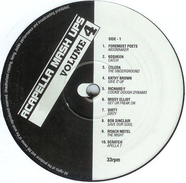 Various – Acapella Mash Ups Volume 4 (12") (Very Good (VG))