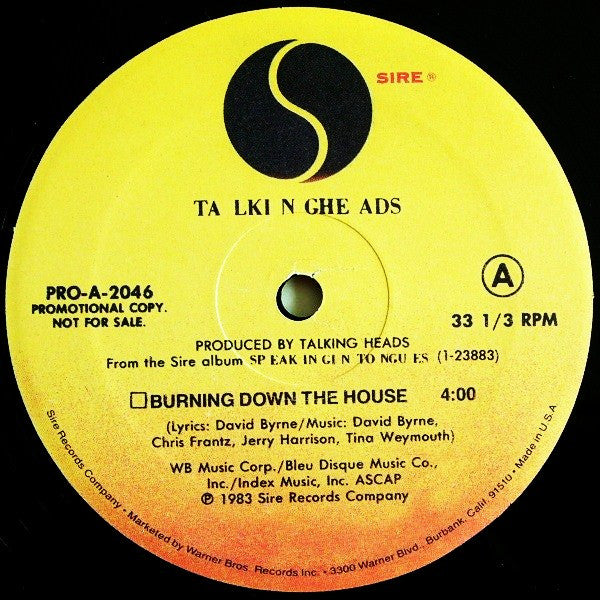 Talking Heads – Burning Down The House (12") (Mint (M))