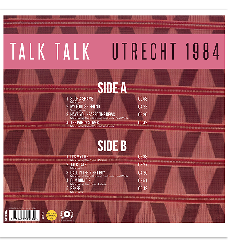 Talk Talk – Utrecht 1984 (Limitierte 12-Zoll-LP auf 180g transparentem Magenta-Vinyl)