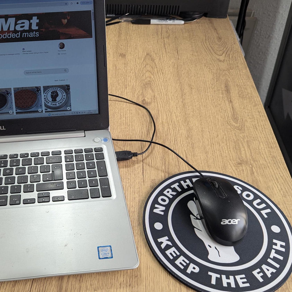 Northern Soul Inverted “Keep the Faith” Round Mouse Pad