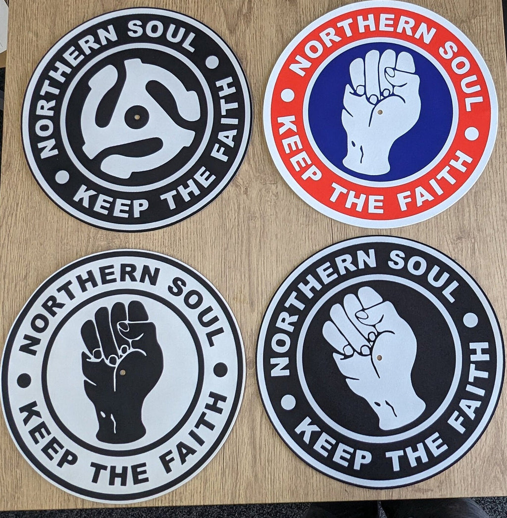 Northern Soul - Red White and Blue - Keep the Faith Slipmat - 7 & 12 inch LP Vinyl DJ Pro Turntable Slip Mat Record Player