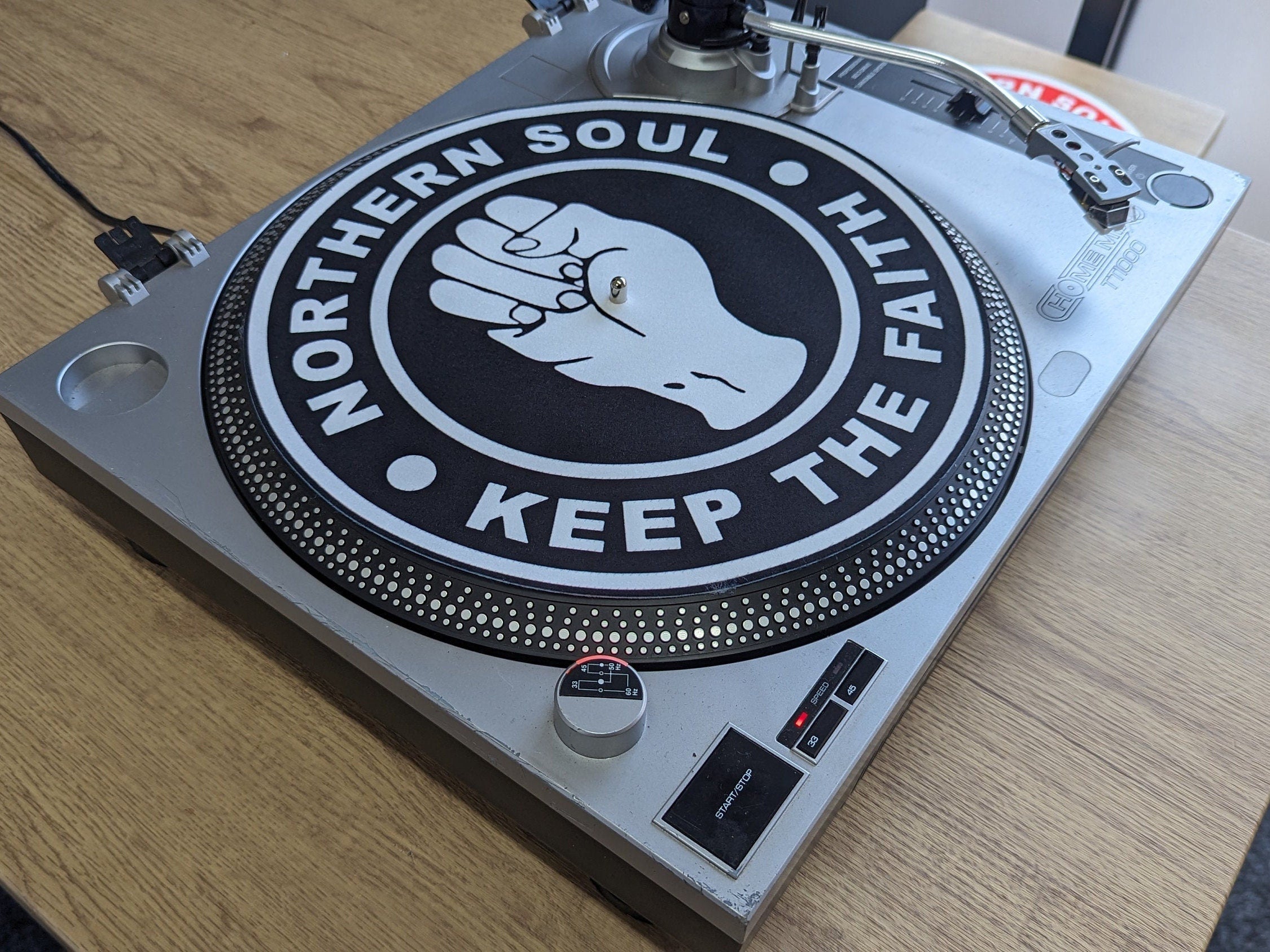 Northern Soul Dark (inverted) - Keep the Faith Slipmat - 7 & 12 inch LP Vinyl DJ Pro Turntable Slip Mat Record Player