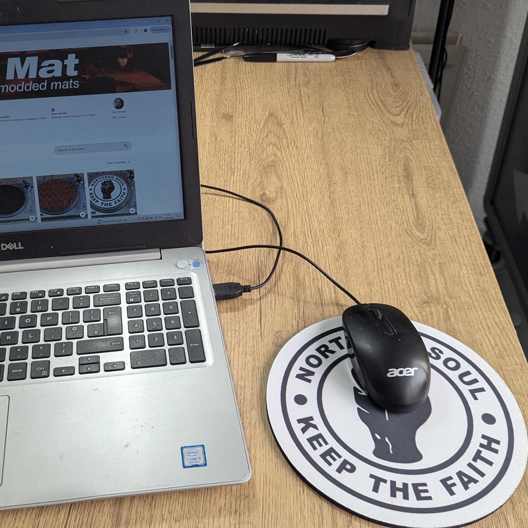 Northern Soul “Keep the Faith” Round Mouse Pad – Mod & Soul Desk Mat