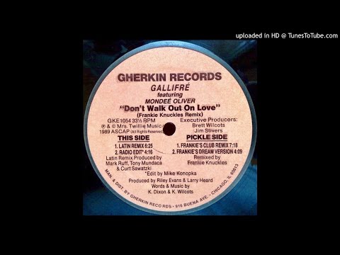 Gallifré Featuring Mondeé Oliver - Don't Walk Out On Love (Frankie Knuckles Remix) (12") (Sehr Gut Plus (VG+))